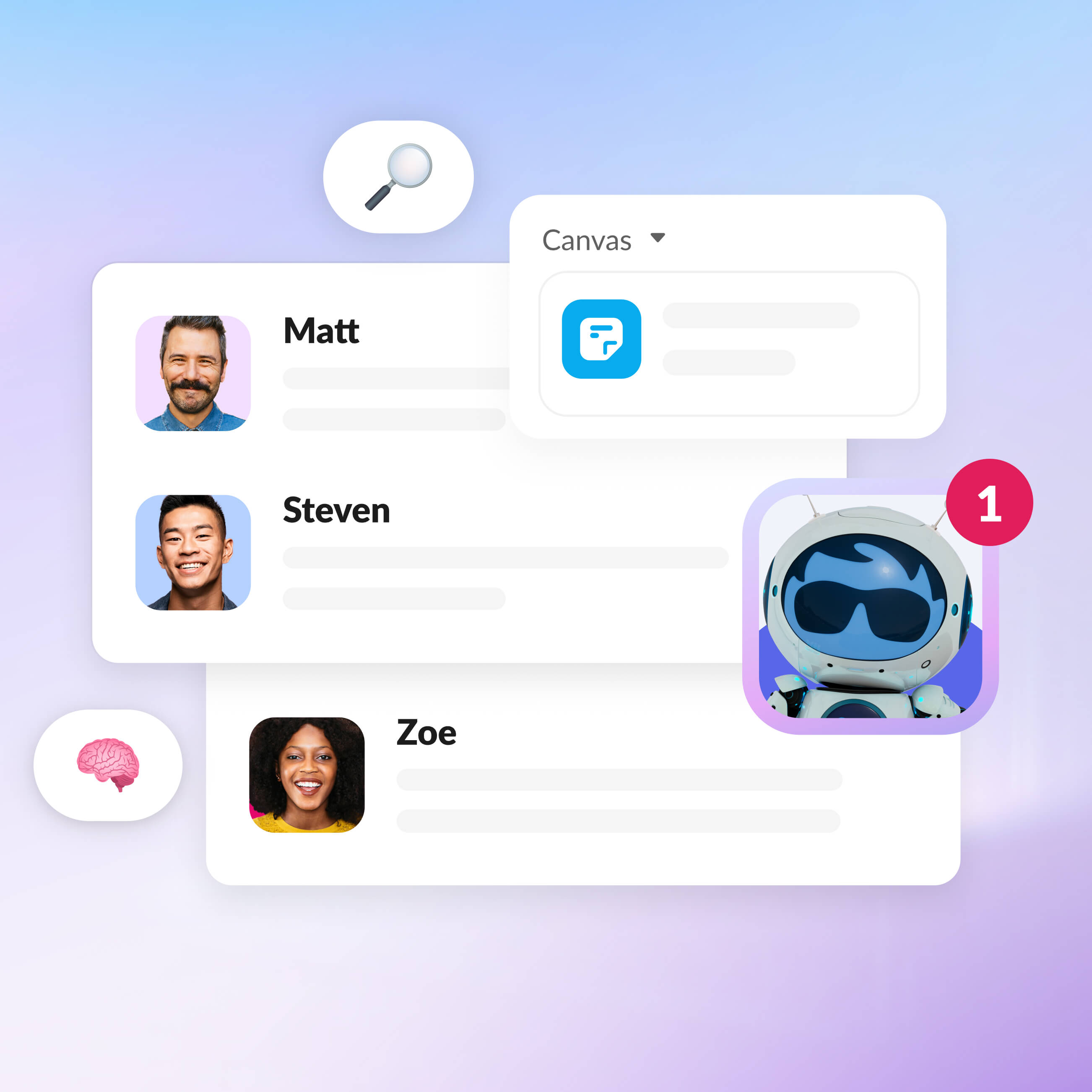Image of several Slack chat user interface screens with Agentforce Astro, the Salesforce mascot, layered on top.
