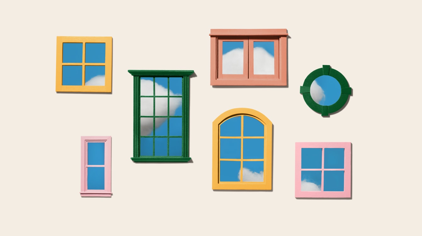 Different windows representing cross-functional work