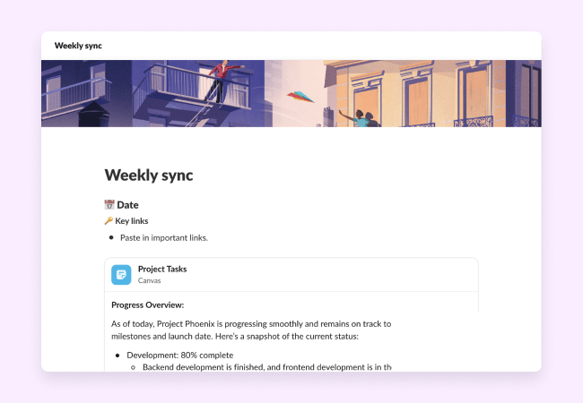 Weekly sync template