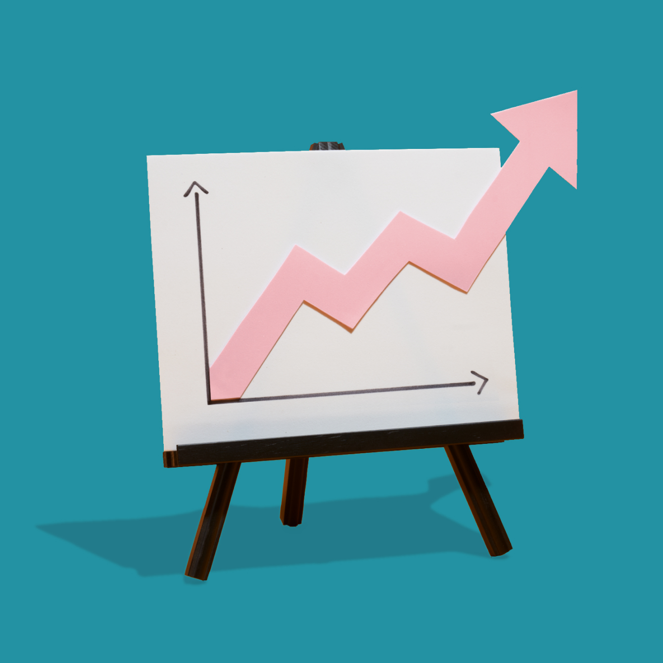 Chart on stand trending upwards