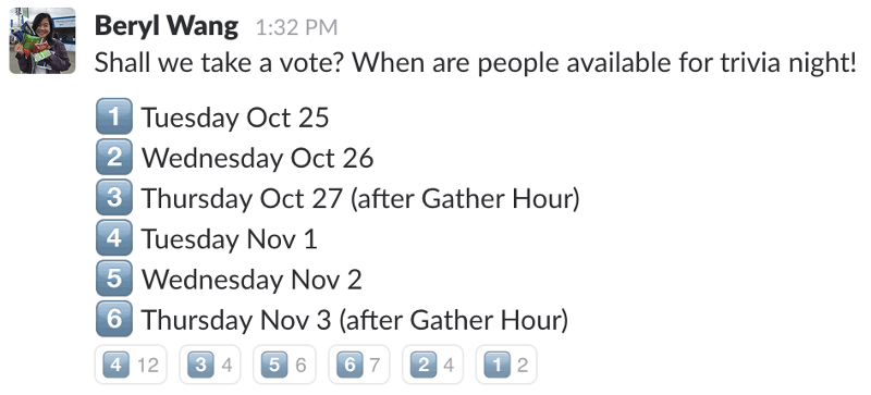 Voting with Slack emojis