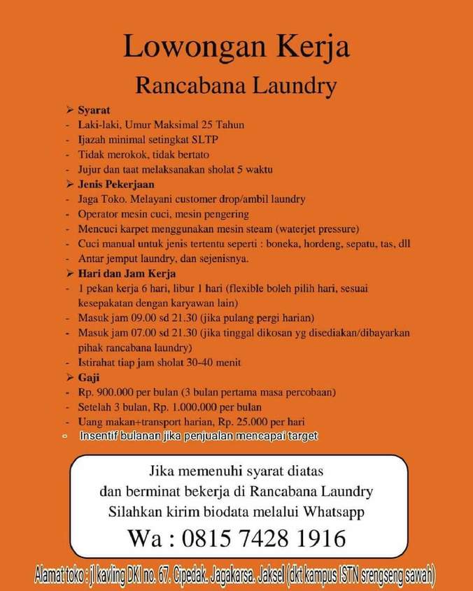 Lowongan Laundry Terdekat