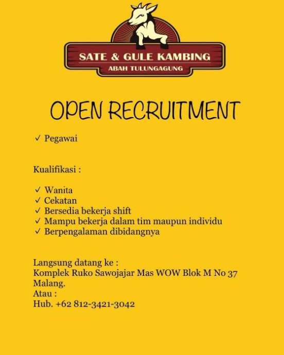 Lowongan Kerja Rumah Makan 2019