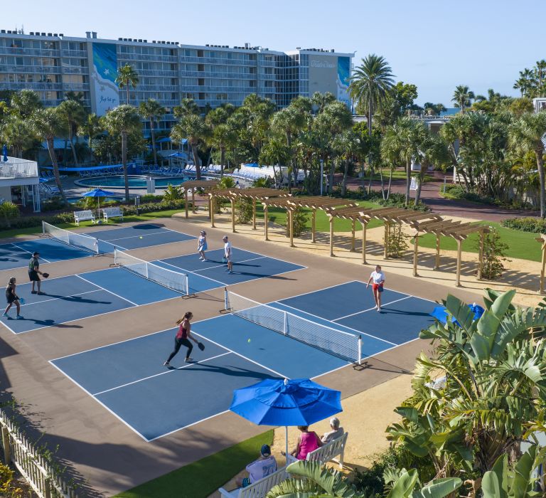 A Large Swimming Pool With People In It