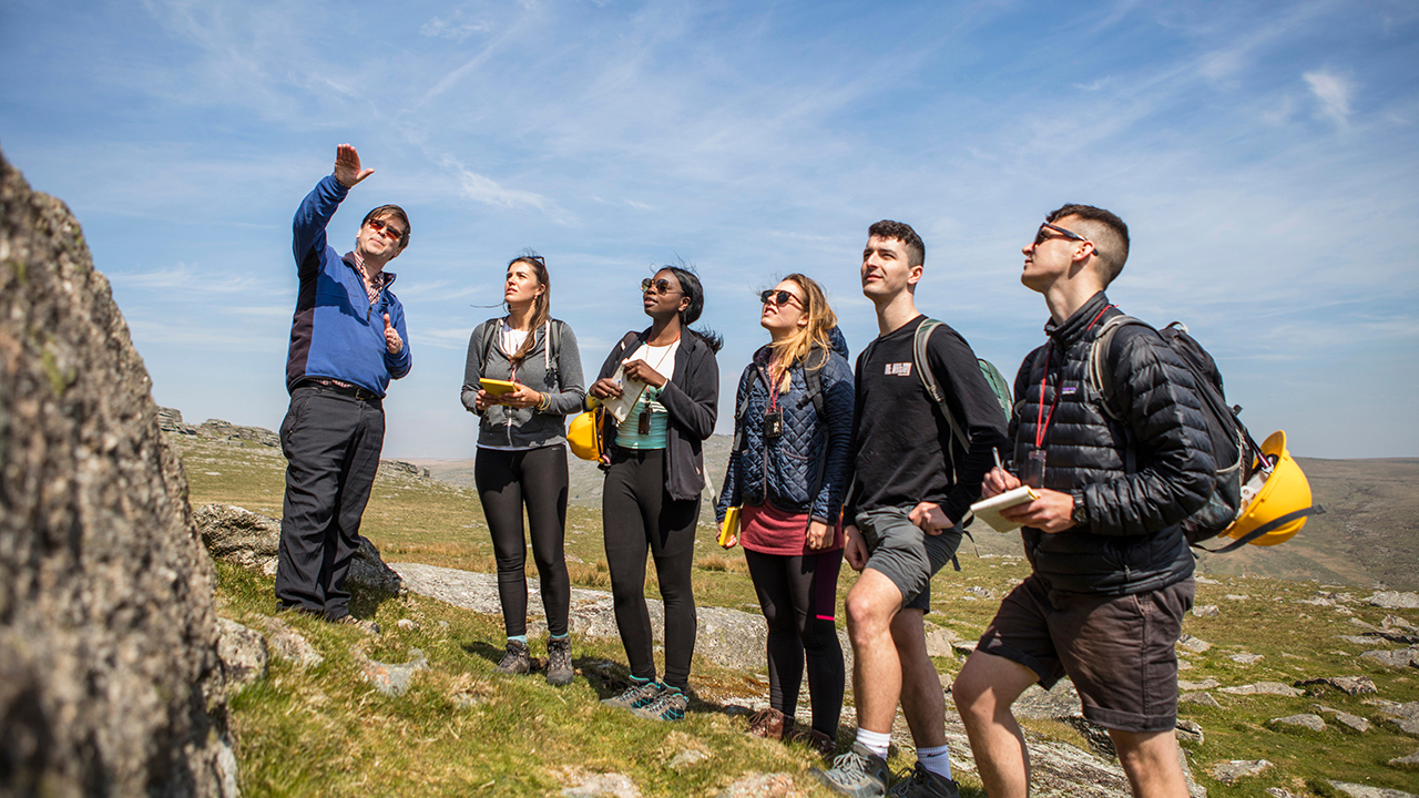 Geology students on field trip to Dartmoor with Professor Gregory Price