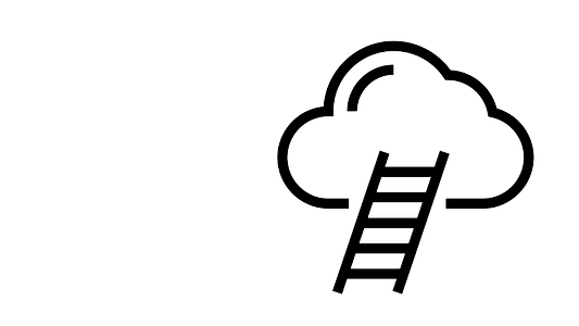 Ladder leading up to cloud, depicting career aspirations
