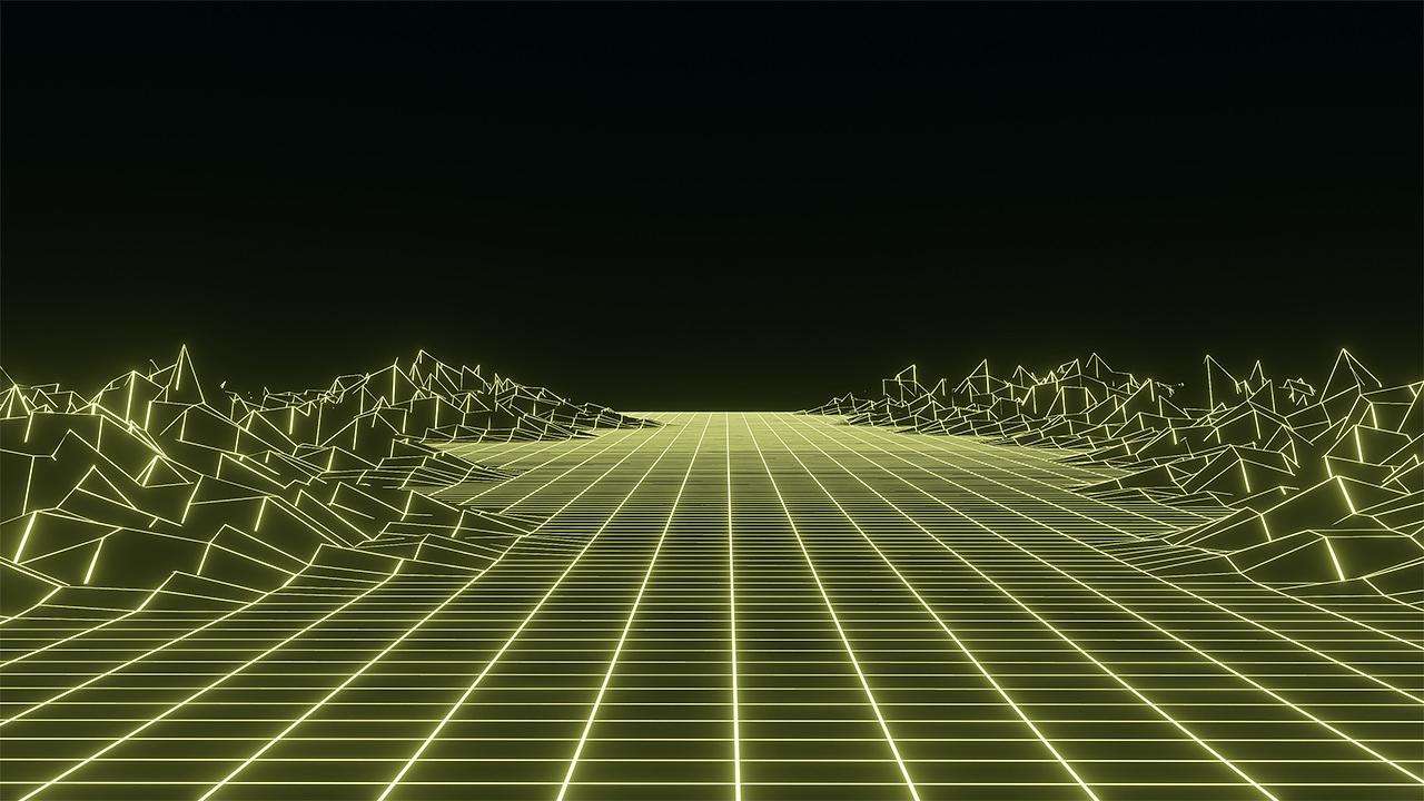 Wireframe of mountain landscape