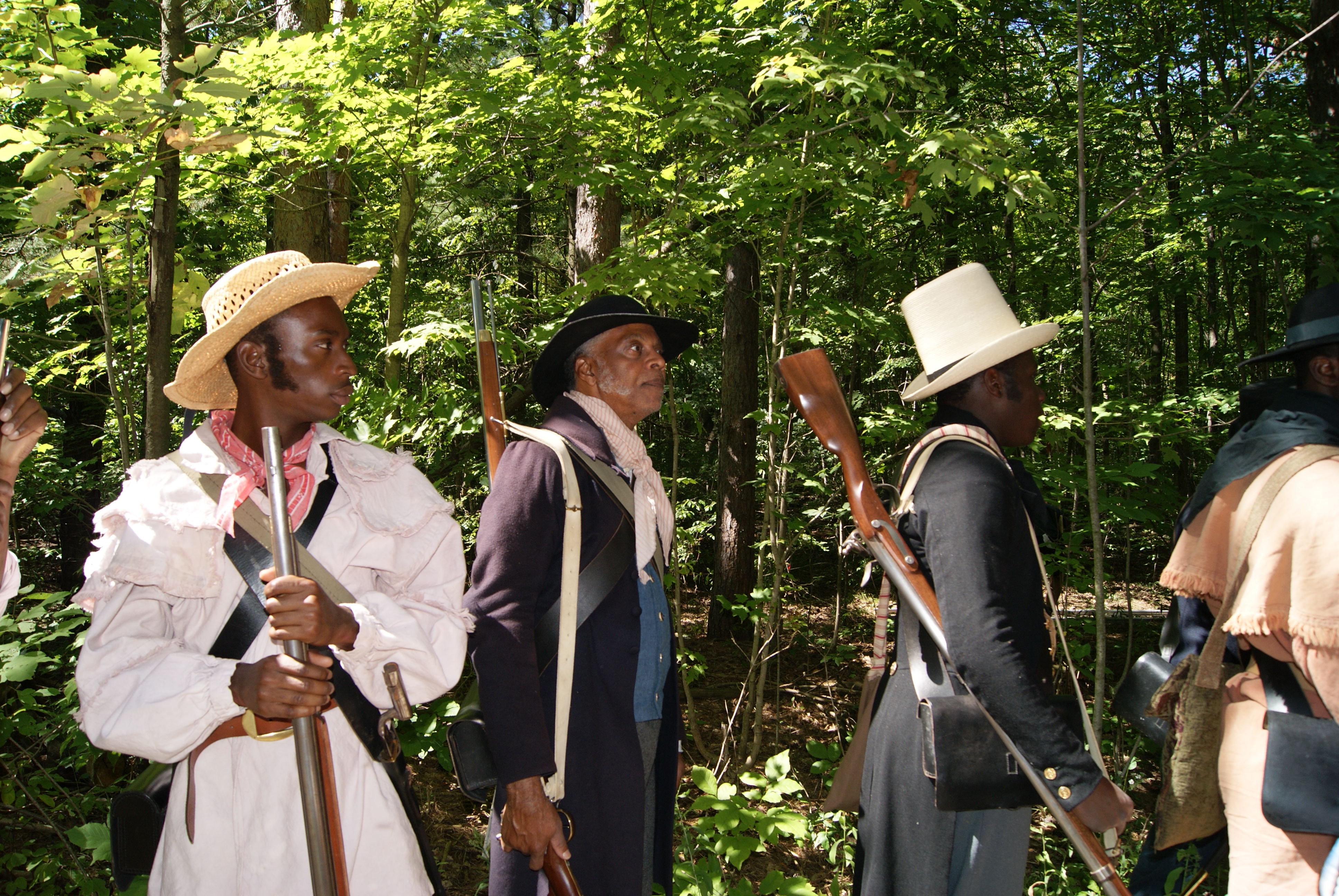 On set during the filming of the Richard Pierpoint Heritage Minute, 2013