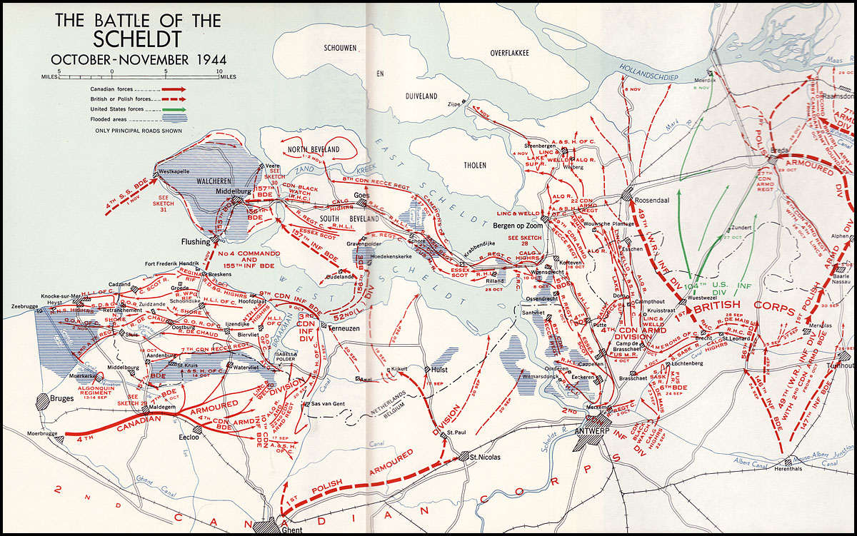 Carte de la bataille de l’Escaut