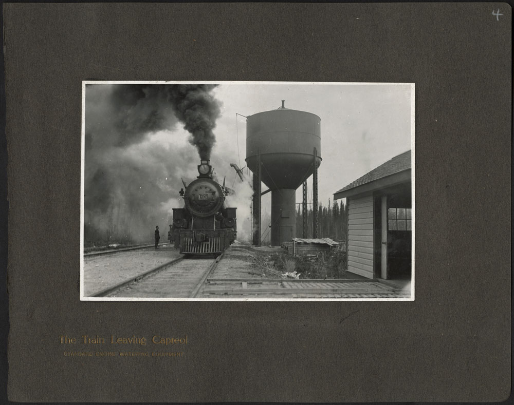 Train leaving Capreol Ontario, October 1915.