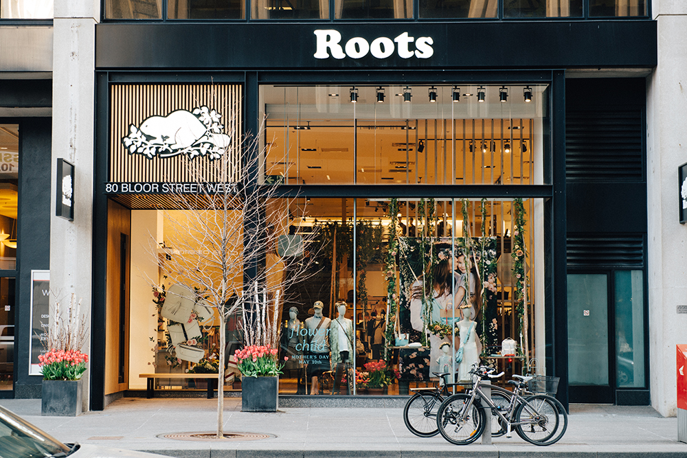 Roots store on Bloor St. in Toronto, Ontario, 7 May 2015.
