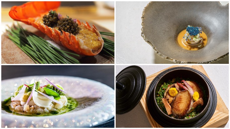 Four restaurants debut in the 2022 edition with One MICHELIN Star (Clockwise): Hamamoto, Marguerite, Nae:um, and Rêve.