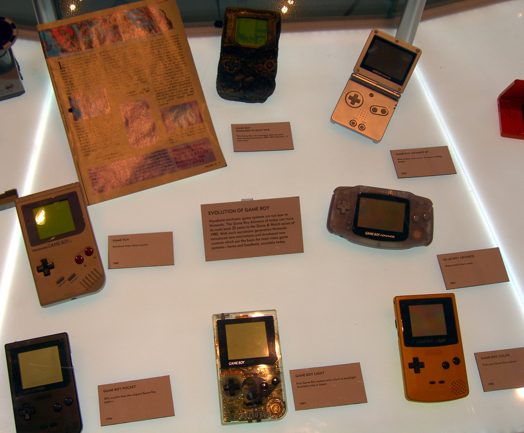The numerous iterations of the Game Boy over the years. Photo by Flickr user walknboston