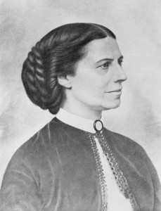 Clara Barton, from a portrait taken during the Civil War. Image from Library of Congress