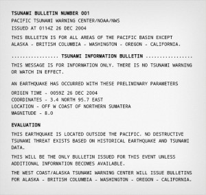 The first bulletin sent out from the .. 