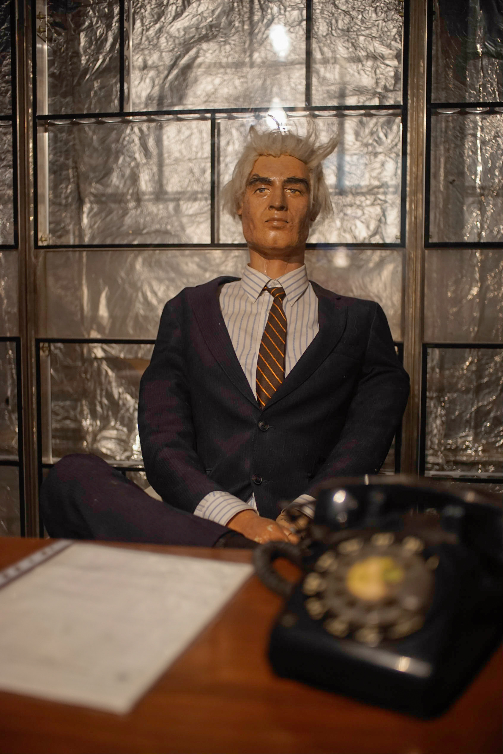 This mannequin is supposed to represent Ambassador William Sullivan, who headed the U.S. diplomatic mission in Iran during the late 1970s. Sullivan wasn’t among the captured hostages; he was back in the United States the day the embassy was seized. 