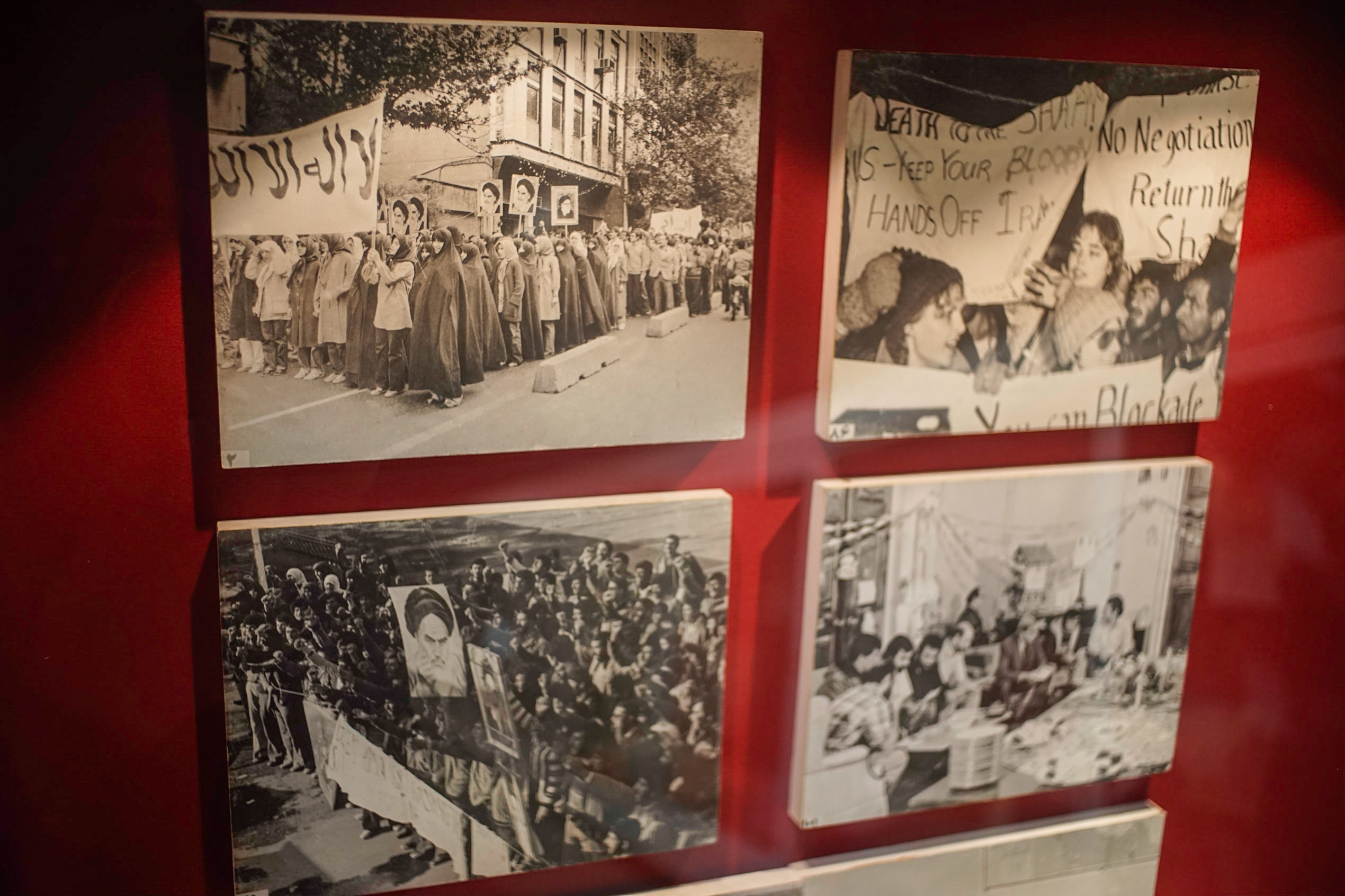 Interspersed throughout the museum are photos like these of Iranian Revolution rallies that took place before and during the hostage crisis.