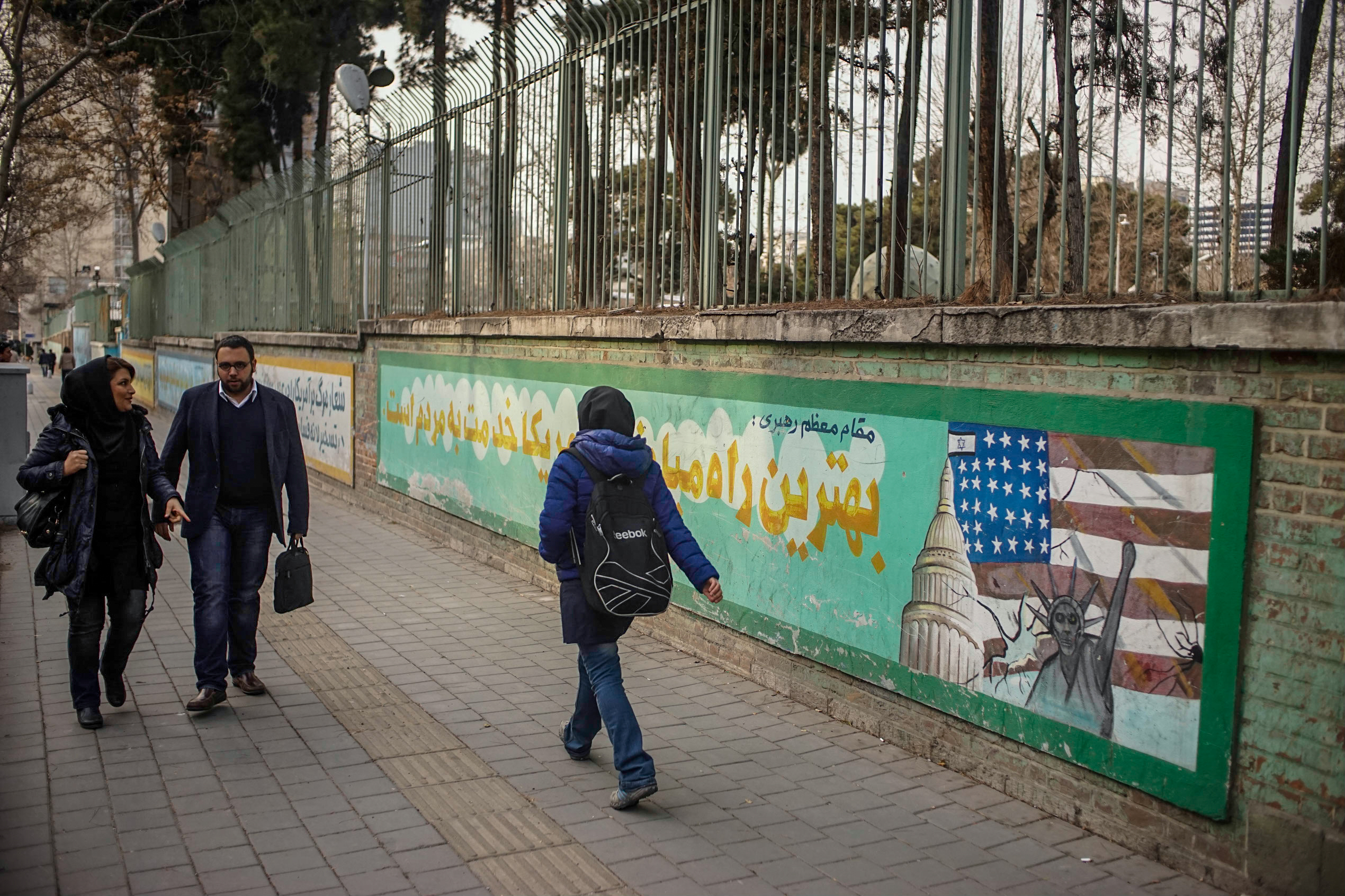 Exterior wall of the former U.S. embassy compound in Tehran, covered with anti-American graffiti. While most Iranians pass by the massive compound and pay it no interest, the Iranian government stages anti-American protests here on the anniversary of the 1979 takeover. While there’s an undeniable strain of anti-Americanism in parts of Iranian society, these kinds of displays were rare, and stood in contrast to the kindness and curiosity from most of the Iranians we met.