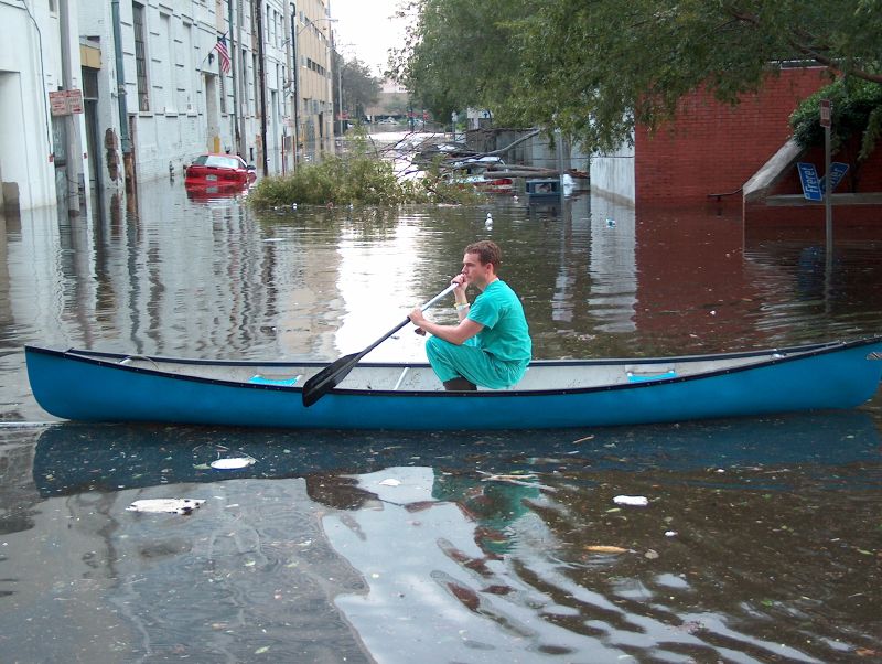 The Supply Canoe A Charity Hospital resident brought a canoe so that staff could ferry supplies from different buildings that were surrounding the hospital. -- Photo by Mooney Bryant-Penland