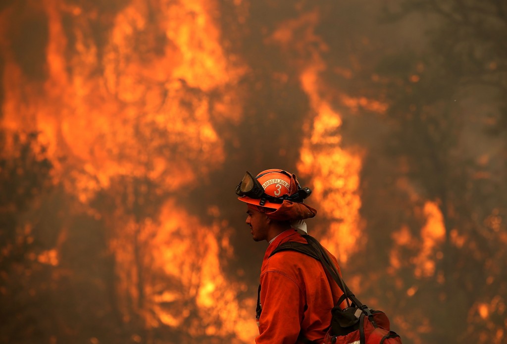More than 2,000 firefighters are battling the Rocky Fire that has burned over 60,000 acres since it started on Wednesday afternoon. Photo by Justin Sullivan/Getty Images
