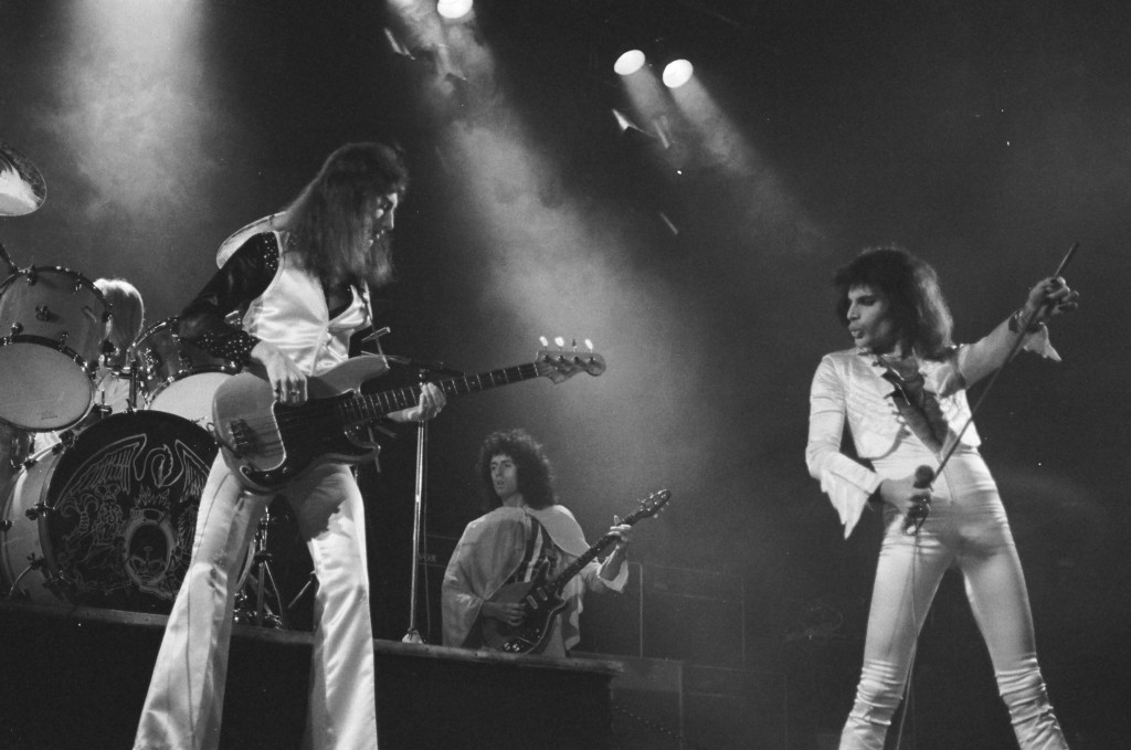 The band’s historic concert at the Hammersmith Odeon (now the Eventim Apollo) in 1975, when they played "Bohemian Rhapsody" live for the first time. Image courtesy of Queen Productions Ltd.