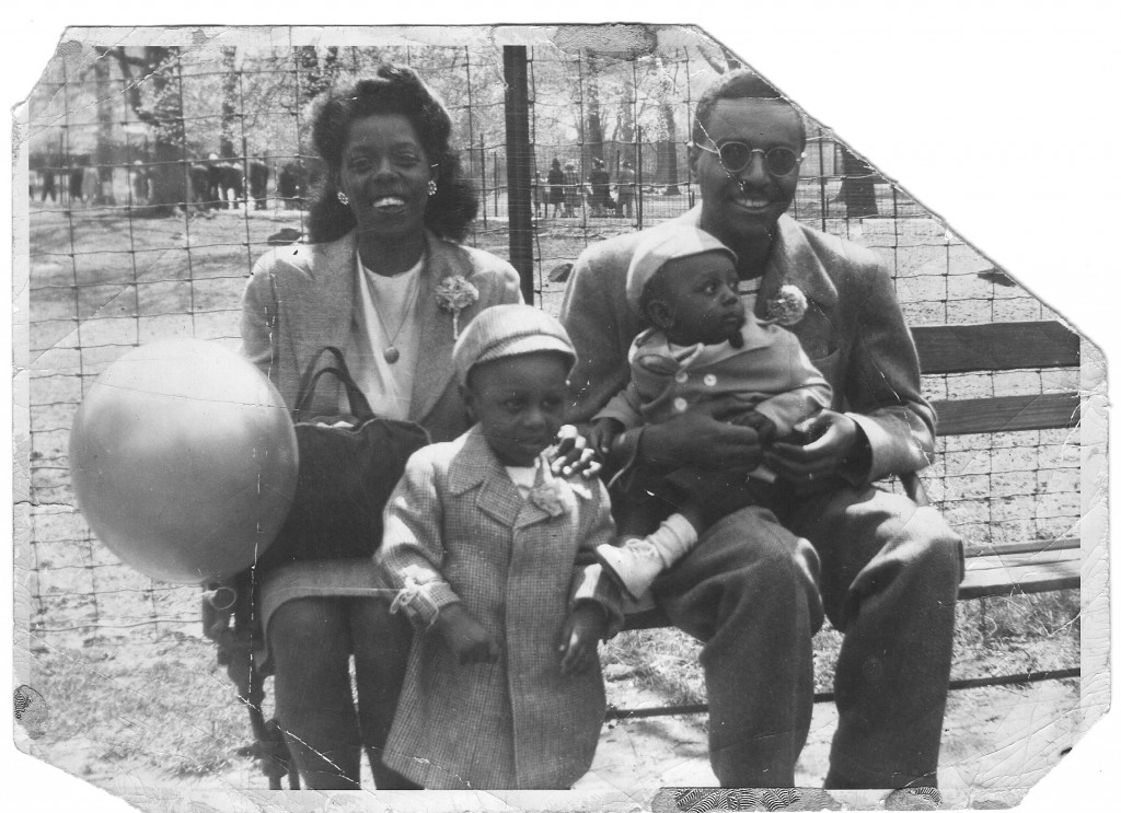 Dorothy and Boyd Mallett with Ron on the left and his younger brother, James, on the right, at the Bronx Park in 1948. Courtesy of Ronald Mallett