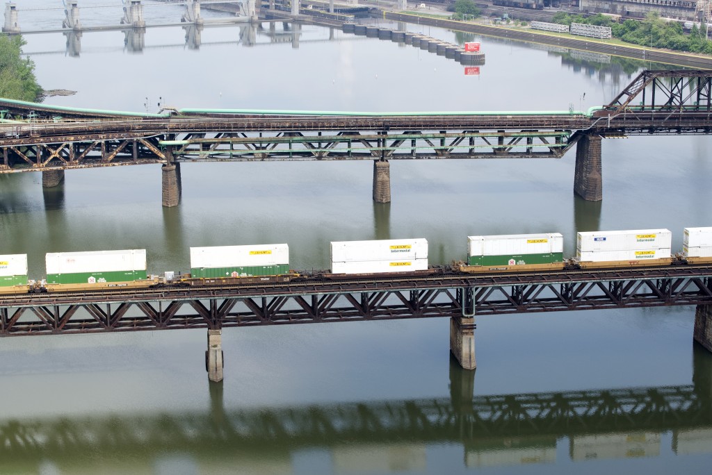 "Railroads and Shipping Containers On the Monongahela River 2013." Photo by LaToya Ruby Frazier