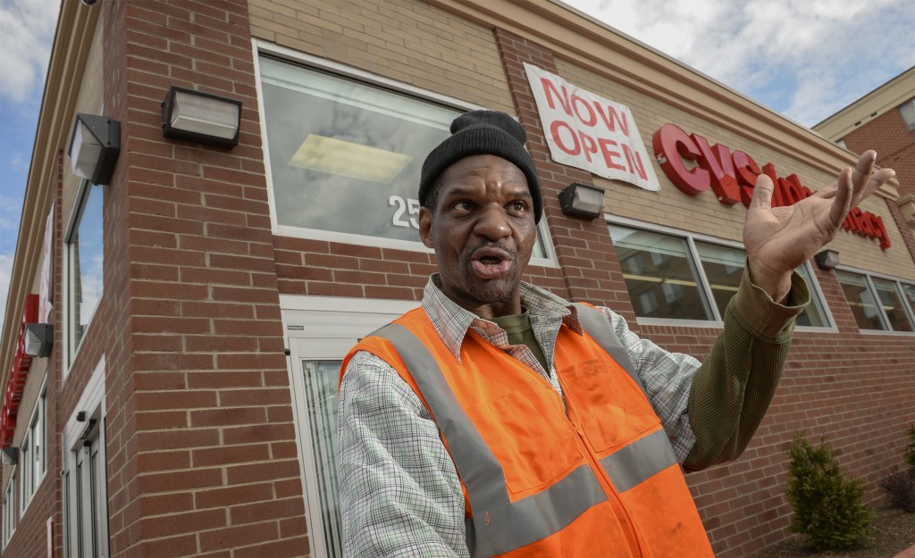 Willie Zuber, 50, says he comes to CVS almost every day. He shops for household good and fills prescriptions; while waiting for medications, he grabs a soda or an iced tea, he said. Photo by Doug Kapustin for Kaiser Health News