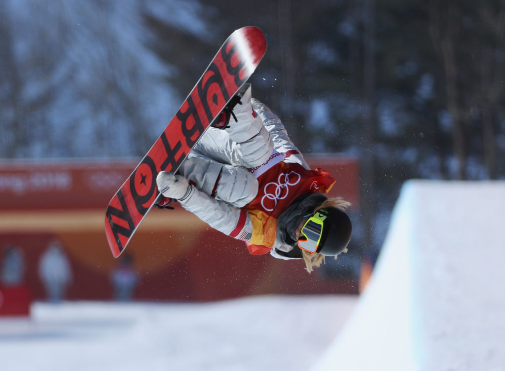 Snowboarder Chloe Kim, 17, wins gold in the women's halfpipe competition on Feb. 13. Photo by Mike Blake/Reuters