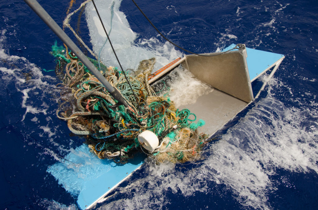 Example of a piece of megaplastic debris in 2015. It's too large to be collected by convention sampling nets. Photo by The Ocean Cleanup