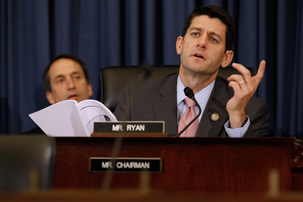 WASHINGTON, DC - JUNE 06: House Budget Committee Chairman Paul Ryan (R-WI) questions Congressional Budget Office Director Douglas Elmendorf during a hearing on Capitol Hill June 6, 2012 in Washington, DC. The committee quizzed Elmendorf about the CBO's long-term budget outlook. (Photo by Chip Somodevilla/Getty Images)