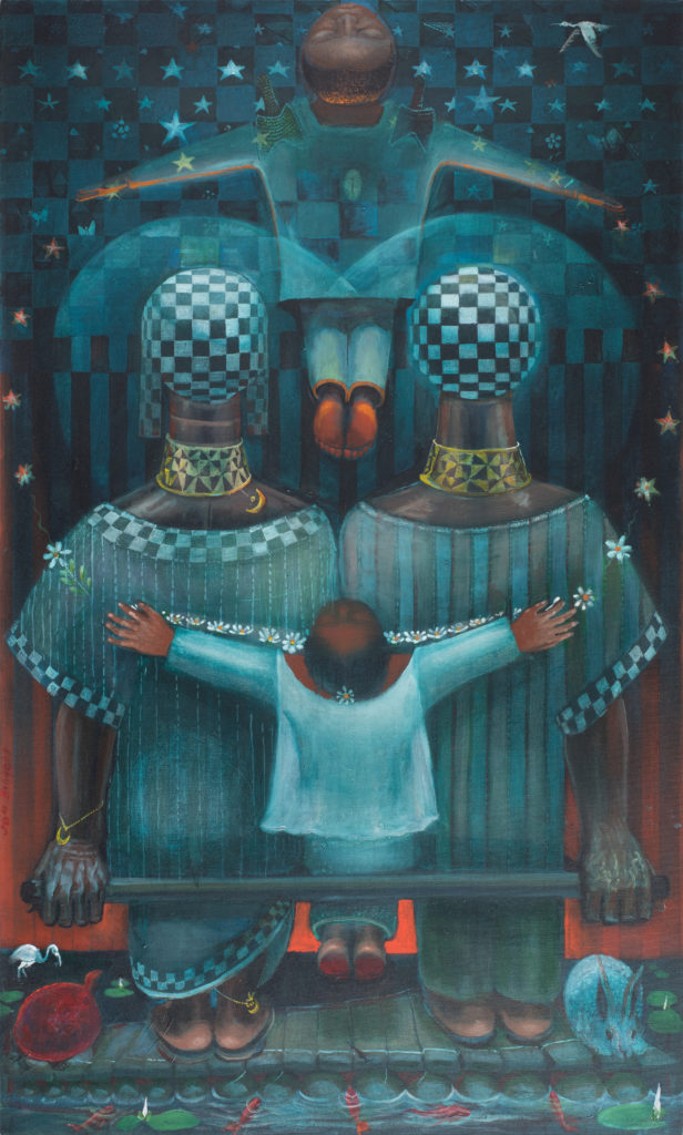 Family Circle, by John Biggers, 1997. Photo courtesy of Michael Rosenfeld Gallery LLC, New York, NY