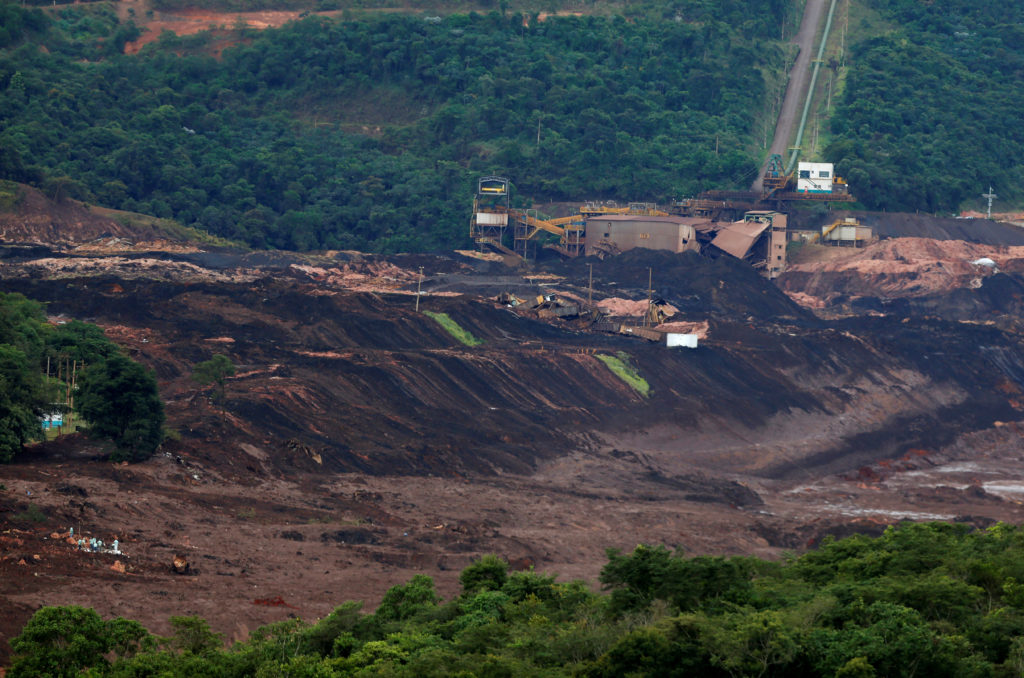 A view of a tailings dam owned by Brazilian miner Vale SA that burst, in Brumadinho, Brazil January 26, 2019. Photo by Adriano Machado/Reuters