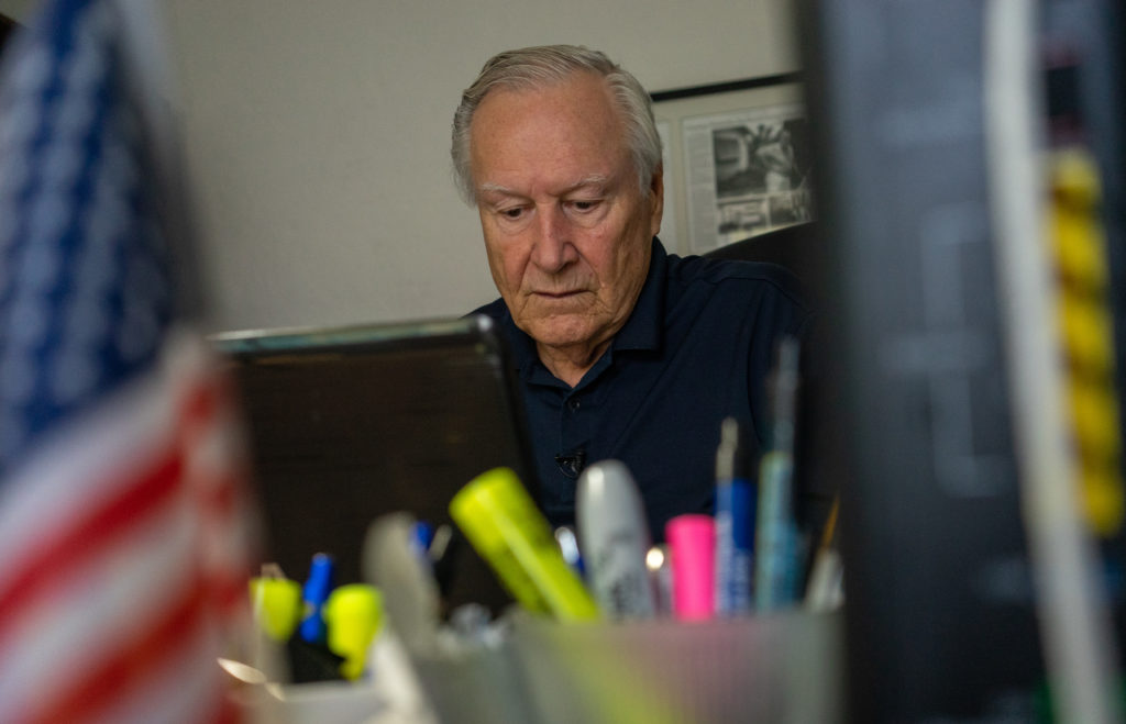 Curtis Rogers, a co-founder of GEDMatch, at the company's homebase. Photo by William Brangham