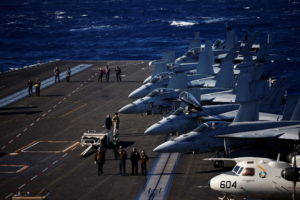 Onboard a U.S. aircraft carrier in times of Ukraine/Russia tensions