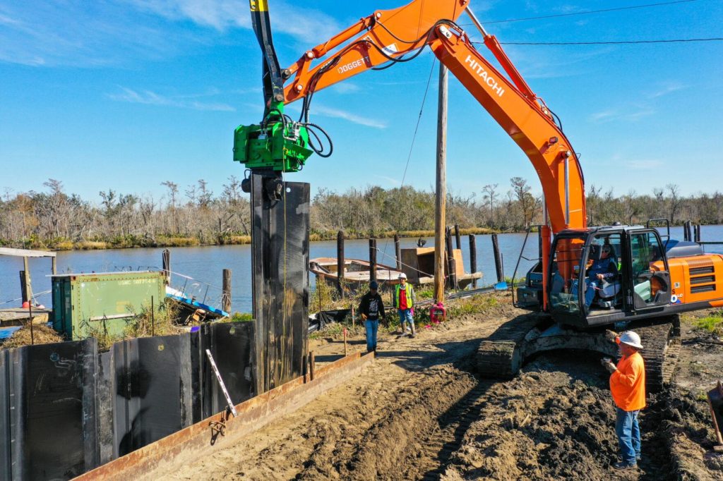 New levee protection is being build in vulnerable coastal areas.