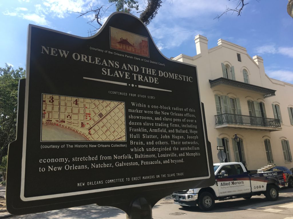 Photo depicts a slave marker in New Olreans.