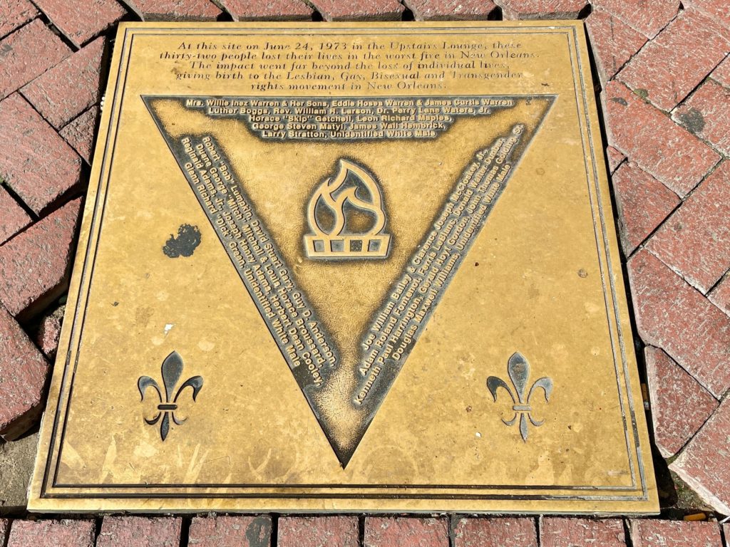 UpStairs Lounge Fire Plaque
