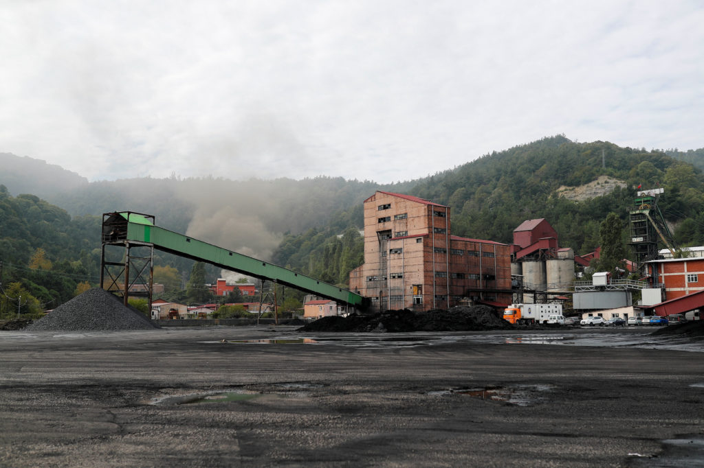 A general view of the outside of a coal mine after an explosion, in Amasra