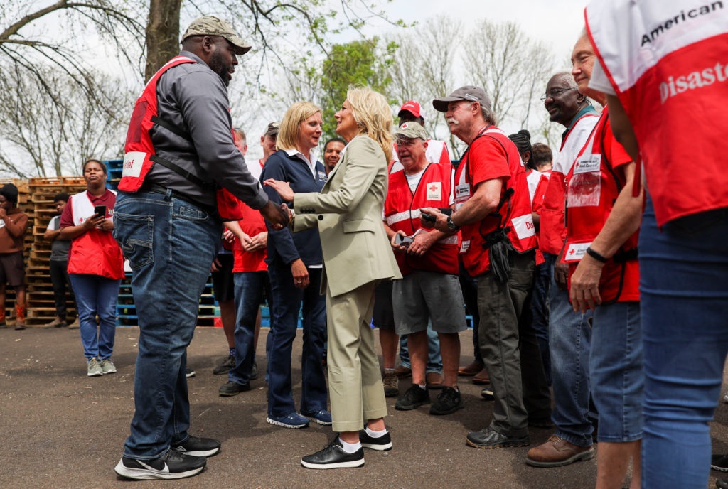 U.S. President Joe Biden travels to survey storm damage following the deadly weekend tornadoes and storms