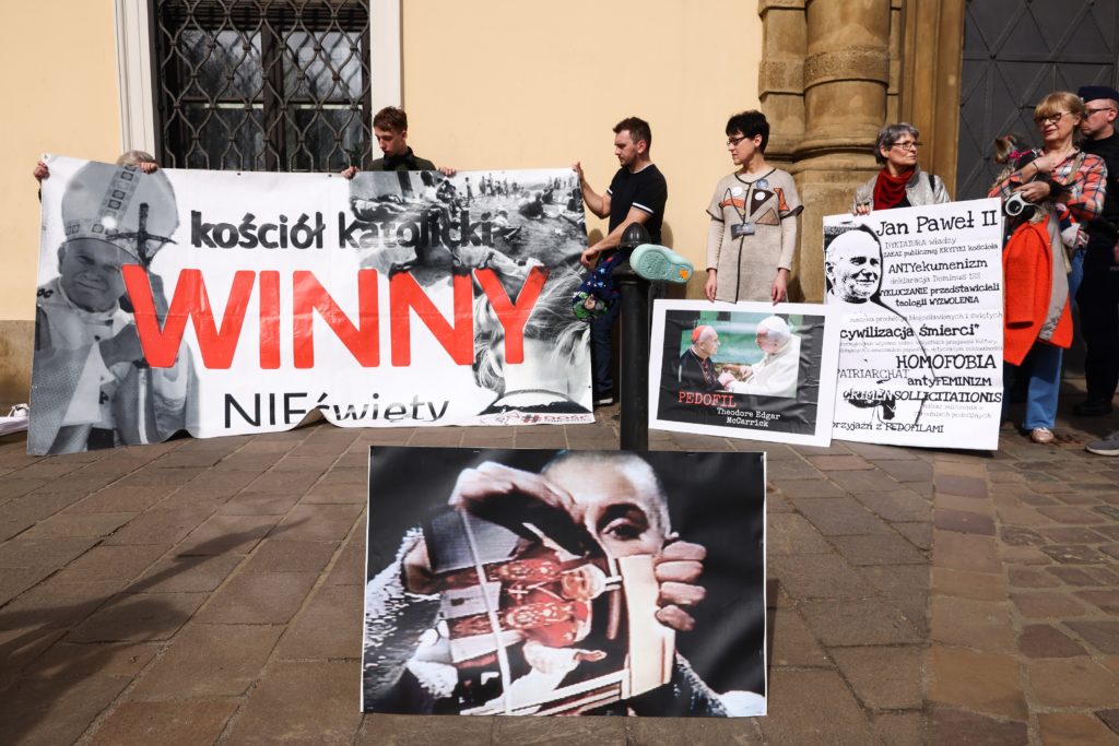 Protest Against Pope John Paul II Covering Up Sex Scandals
