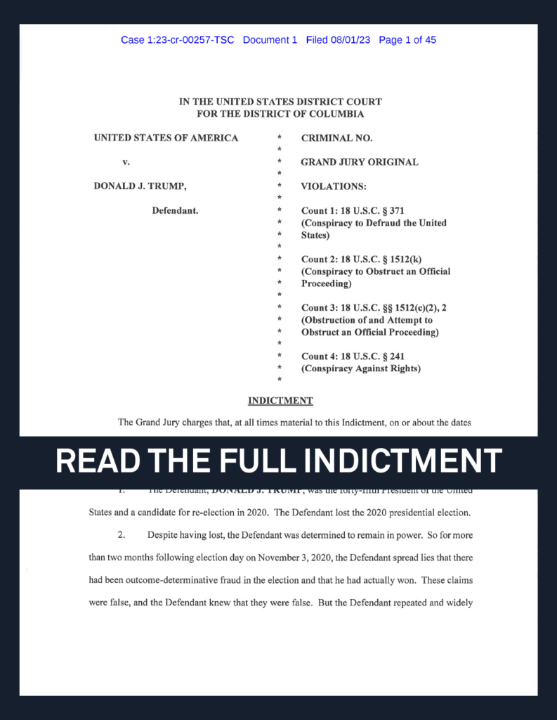 trump jan6 indictment read full