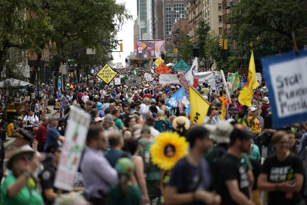 Activists kick off Climate Week with protest against fossil fuels in New York City