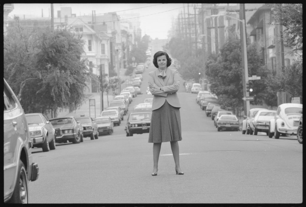 Mayor Dianne Feinstein Standing in the Middle of a Street