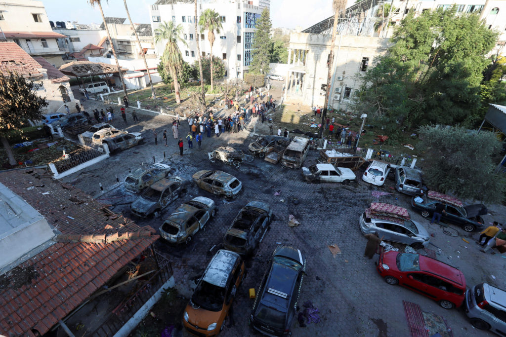 Aftermath of hospital blast in Gaza City