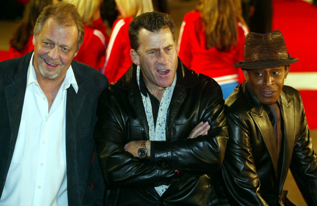 U.S. actors David Soul (L), Paul Michael Glaser (C) and Antonio Fargus (R), stars of the original St..