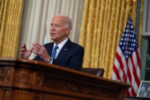 U.S. President Joe Biden addresses the nation on his decision to end his reelection bid in Washington