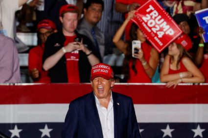 Republican presidential candidate and former U.S. President Trump holds campaign rally in Doral