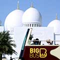 Big Bus Tours Abu Dhabi outside Sheikh Zayed Grand Mosque