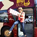 Woman leaping off Big Bus Tours Abu Dhabi